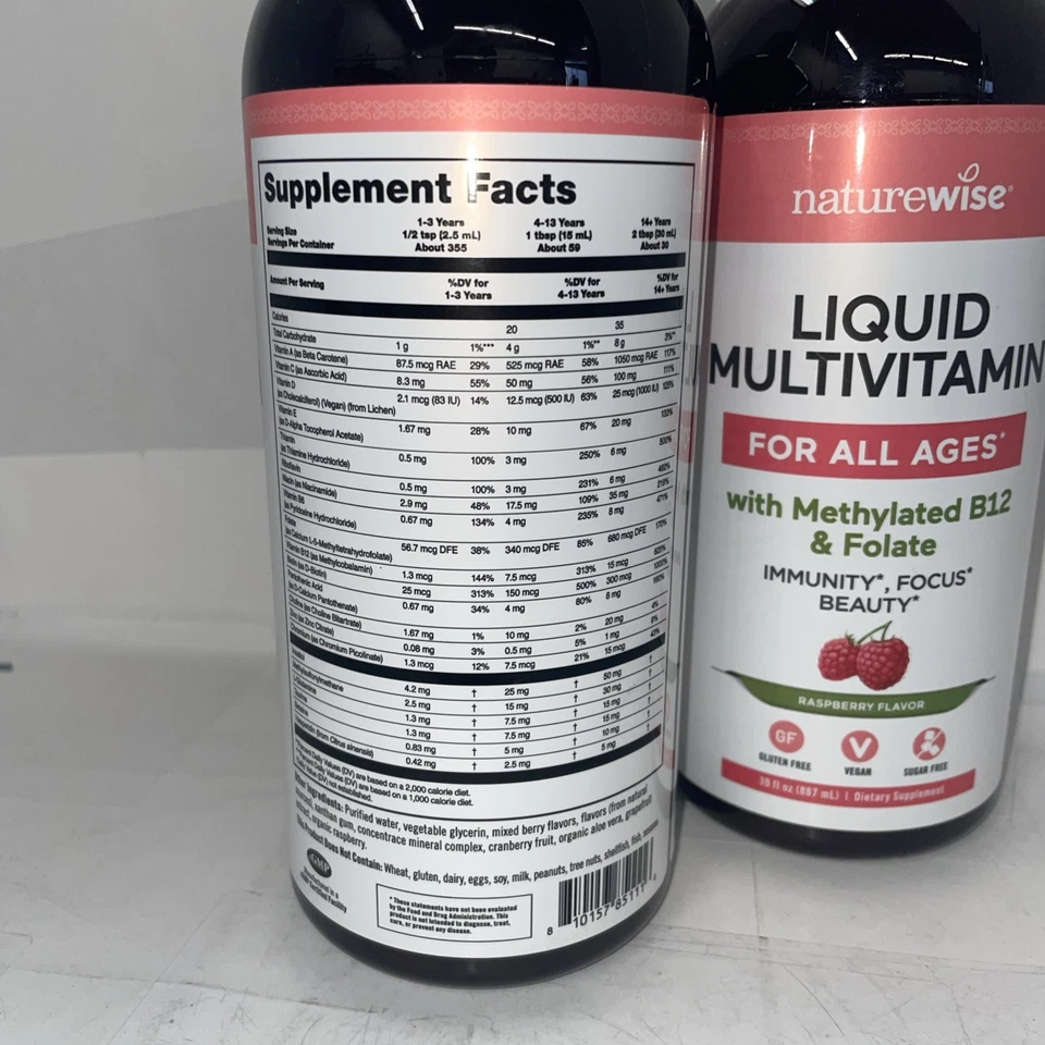 Multivitamínico Líquido NatureWise Mujeres, Hombres de Todas las Edades Paquete de Dos Exp11/26 Foto 2 de 4