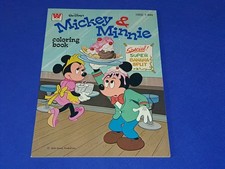 Mickey  Minnie Mouse Coloring Book Disney 1977 Whitman NEW  UNUSED 