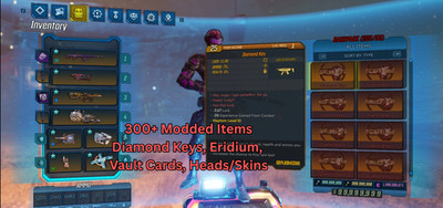 Borderlands 3 Modded Weapons + Vault Cards + Eridium + Customizations +MORE
