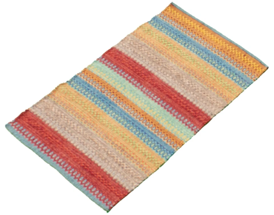 Traditional Vintage Hand Woven Carpet 2'0" x 3'0" Wool Kilim Area Rug - Image 4 of 4