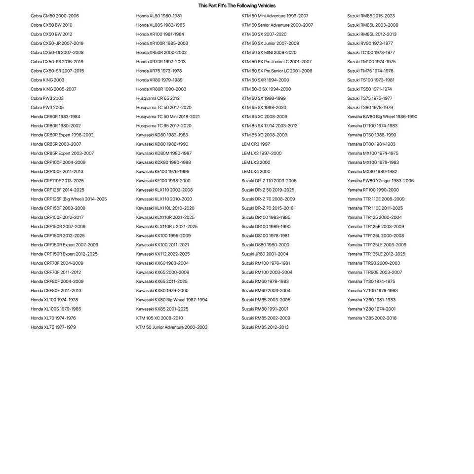 Tusk T-10 铝制 7/8 英寸车把迷你高弯银色适用于 YAMAHA YZ85 2002 — 第 2/4 张图片