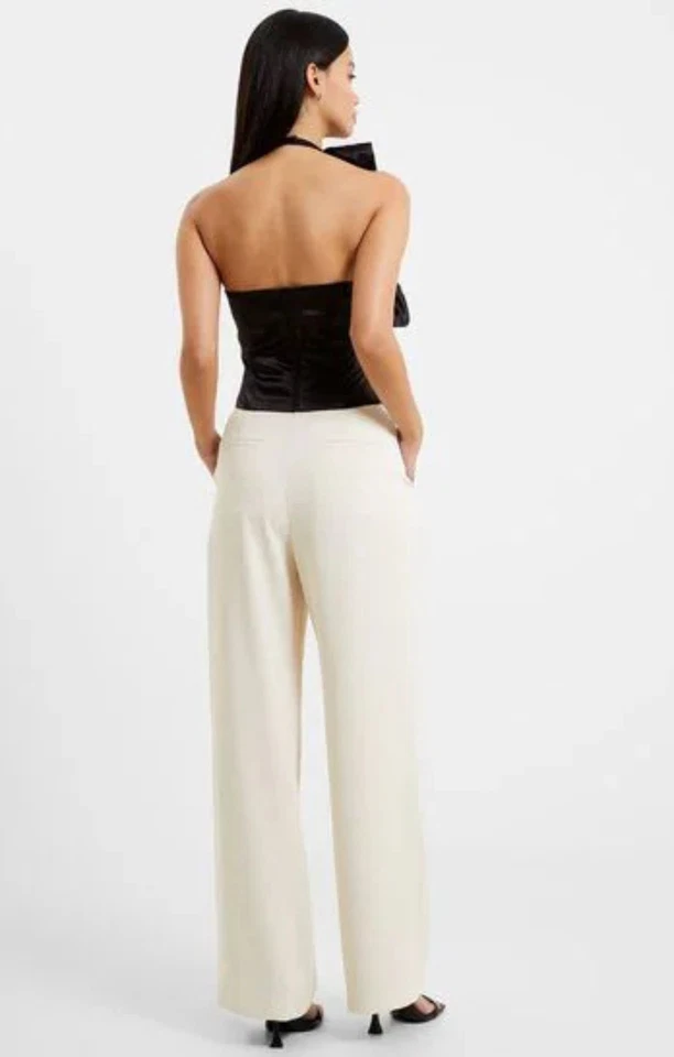 French Connection Womens Satin Top With Ruffle Detail In Black RRP £49 - Image 3 of 3