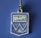 Vintage Wrangler Jeans Enameled Metal Keychain Back Pocket W Design Blue — photo 2