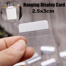 Clear Transparent Plastic Adhesive Jewelry Tags Hanging Display Cards 2.5x3cm