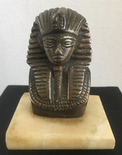 Egyptian Pharaoh Bust on Marble Base 4.5" 