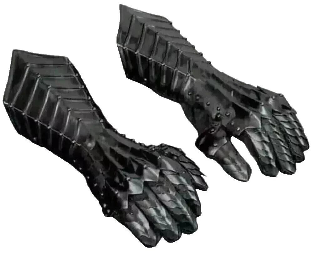 Larp/recreación Negro Guantes/MANOPLAS de colección