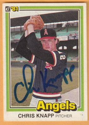 Chris Knapp California Angels AUTO Signed 1981 Donruss Central Michigan