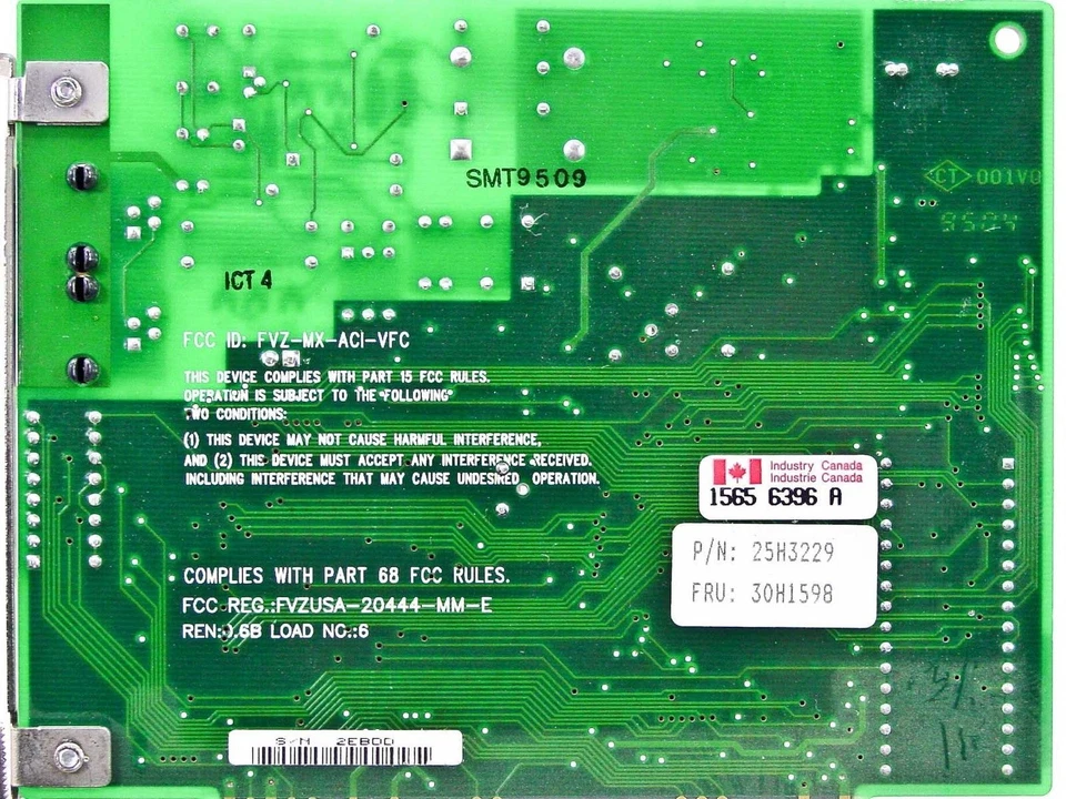 IBM 14.4K ISA Data/Fax Modem w/Dip Switch PN 55H7996 30H1598 - Image 3 of 3