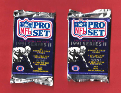 Lot de 2 packs Foot Us NFL Pro Set 1991 Series II - sachet pack 15 cartes