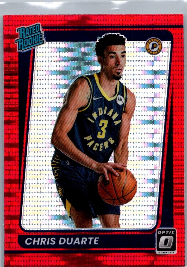 2021-22 Panini Donruss Optic Rated Rookie Red Pulsar Prizm #173 Chris Duarte RC
