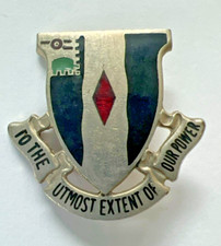 Vintage WW2 243rd Coast Artillery Unit Crest D. I. - US Army Srew Back Pinback