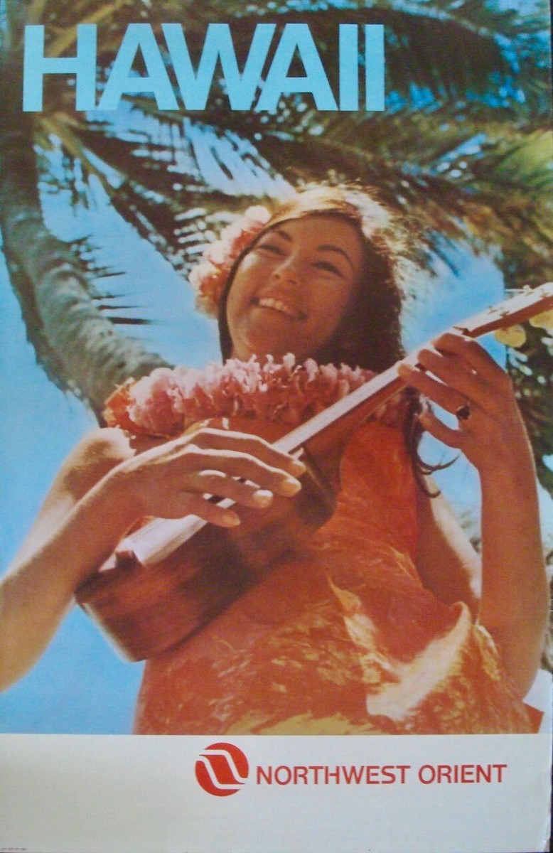 Northwest Orient航空 ビンテージ ポスターです Amazon.com: Hawaii - Northwest Orient Airlines - Vintage
