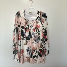 Show Me Your Mumu Lightning Bird Tunic Enchanted Florist Lace Up Floral XS