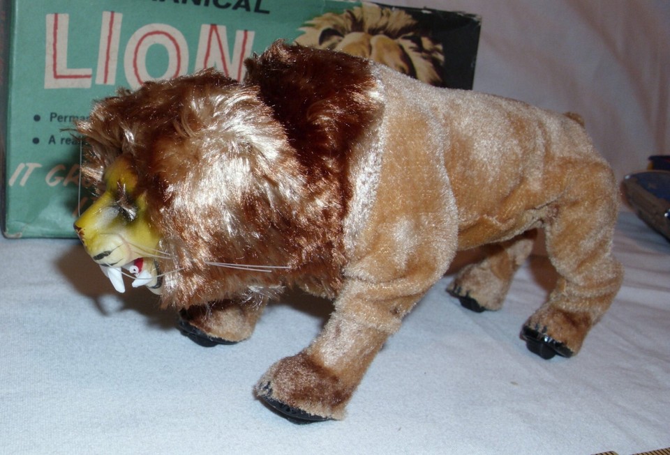 MARX MECHANICAL LION TIN WIND UP TOY WORKS 1950s BOXED NEW EBay vintage-antique-tin-toy-wind-up-automaton-lion-marx-linemar-w-box