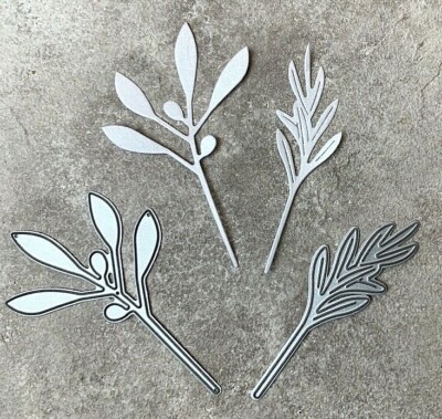 Stanzschablone/ Cutting Kräuter Set Rosmarin & Olivenzweig, bis 5x8 cm, 2-tlg.