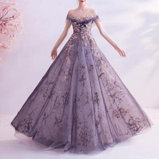 Women's Birthday Catwalks Perform Show Evening Dress Off Shoulder Long Dress New