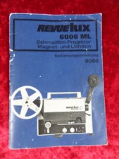 "REVUElux 6000 ML" Tonfilmprojektor Original Bedienungsanleitung