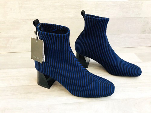 ZARA Women's Ankle Boots Blue Black 