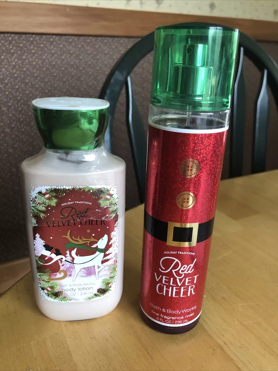 Bath Body Works Red Velvet Cheer Fine Fragrance Mist Body Lotion Full Size