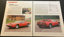 1972-1983 Maserati Merak - Vintage Automotive Spec-Sheet Art Print / Wall Art