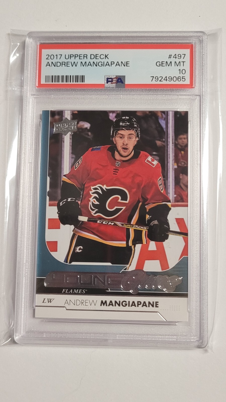 2017-18 Upper Deck ANDREW MANGIAPANE Young Guns #497 RC PSA 10 Gem Mint Flames