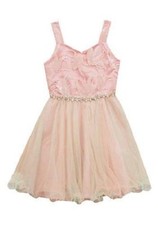 RARE EDITIONS Girls 12 Blush Sequin Tulle Dress NWT 78