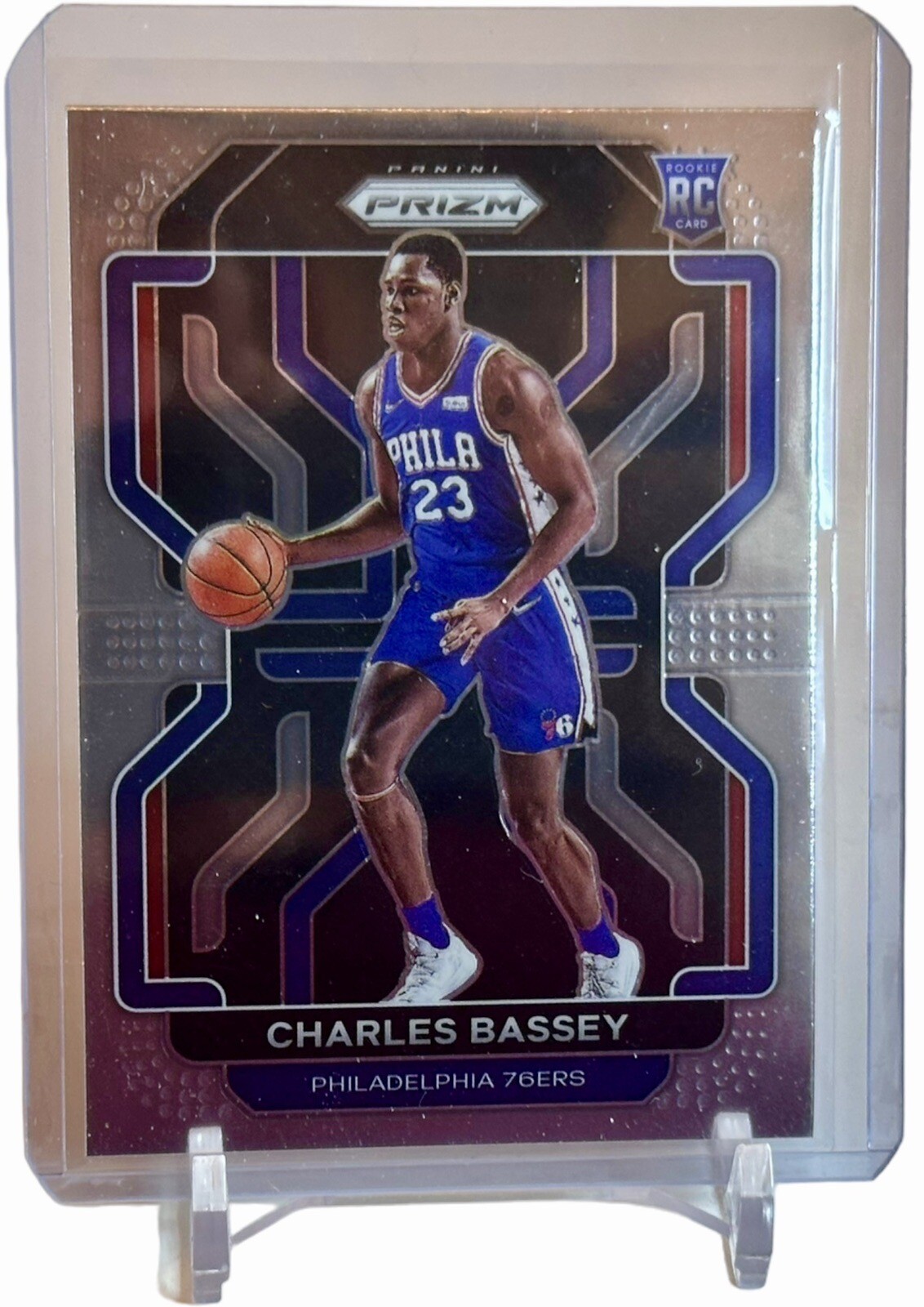 Charles Bassey 2021-22 Panini Prizm Rookie RC Card #304 76ers W/Top Loader