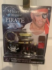 New Master Of Disguise Pirate Make-Up Kit Costume Teeth Earring Eye Patch  More