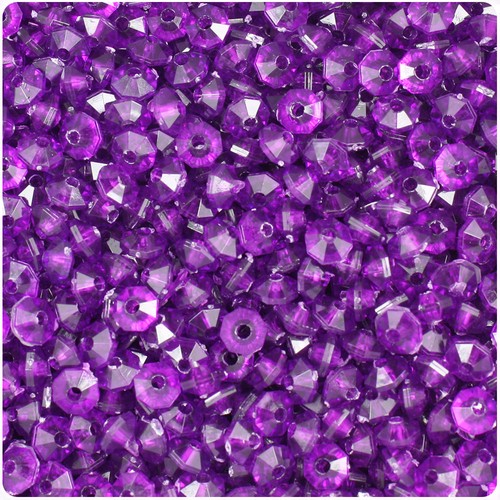 BeadTin Transparent 6mm Faceted Rondelle Plastic Craft Beads (1350pcs) - Picture 8 of 53