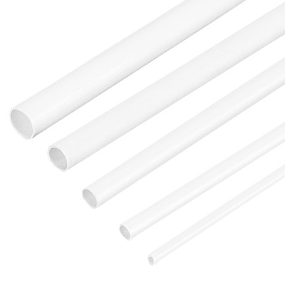 OLYCRAFT 25Pcs 5 Sizes ABS Plastic Round Tubes 9.8 Inch Length White ABS Plas...