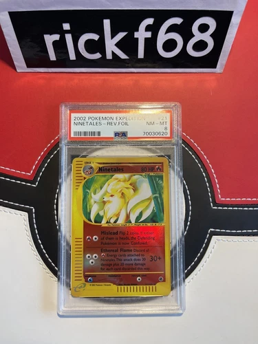 2002 POKEMON EXPEDITION 21 NINETALES-REV.FOIL PSA 8