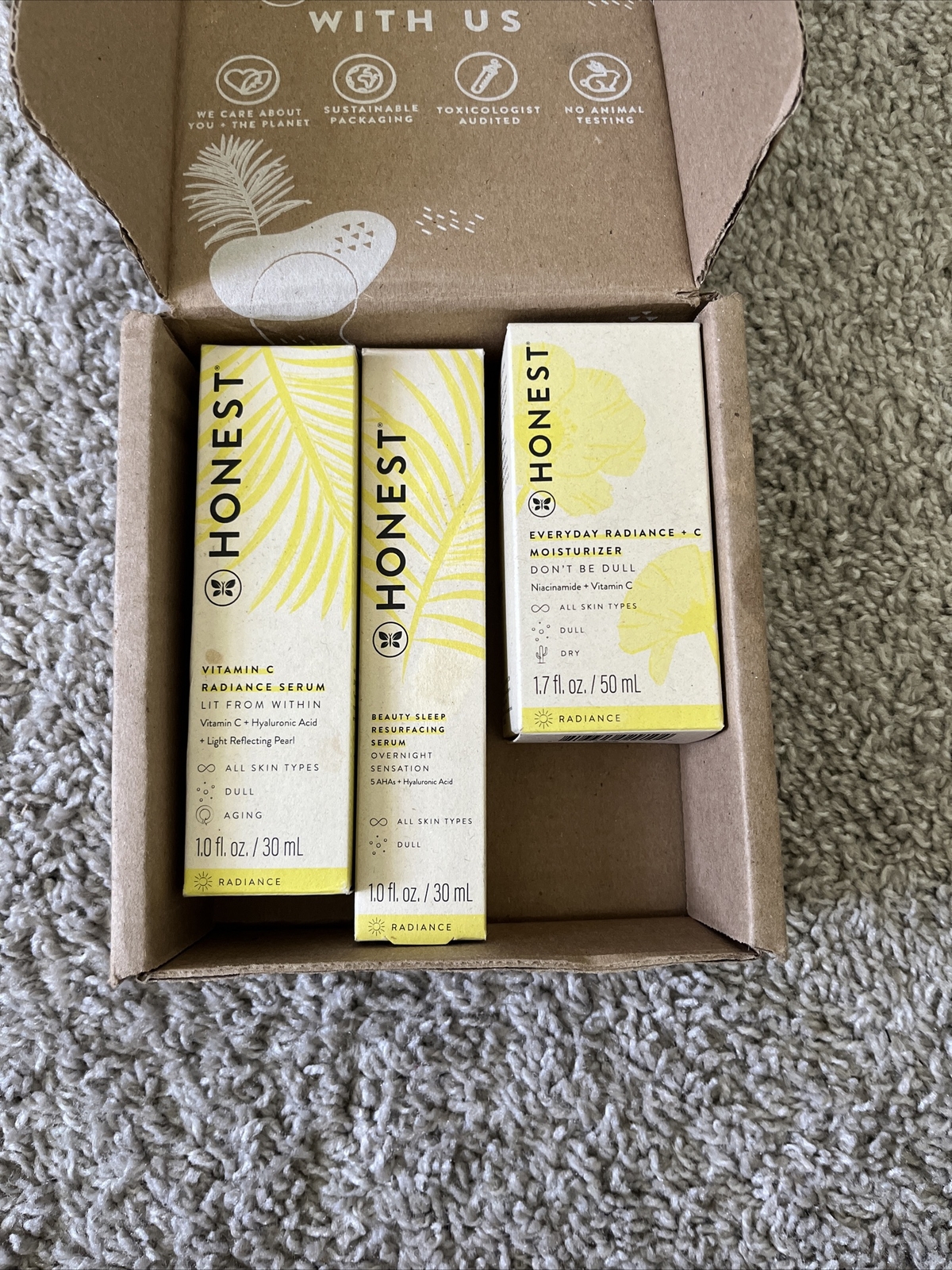NEW Honest Beauty Get Glowing Brightening Kit - Radiance Ser
