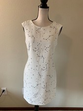 ZARA Women Size M White Crew Neck Cap Sleeve Mini Dress
