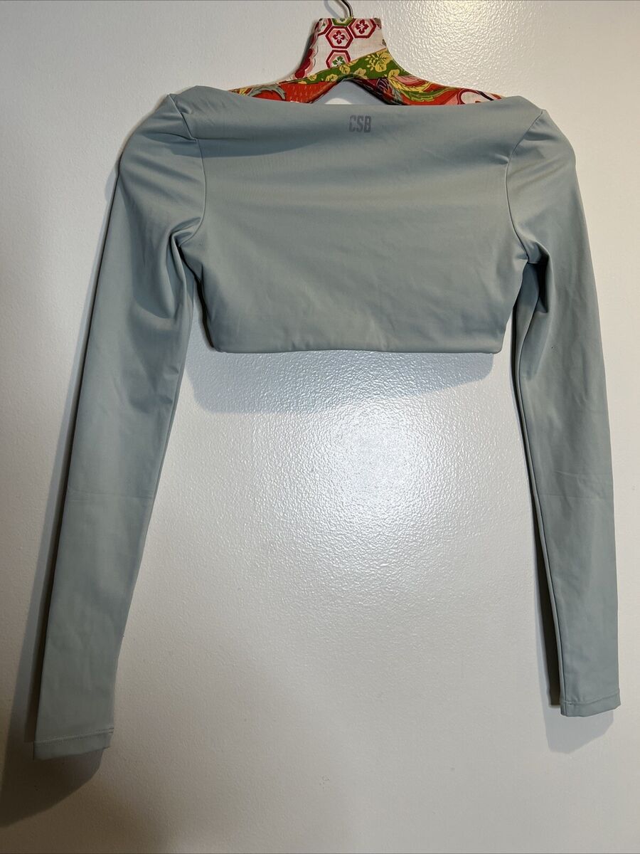 CSB freedom scoop long sleeve Square Neck crop Top | eBay