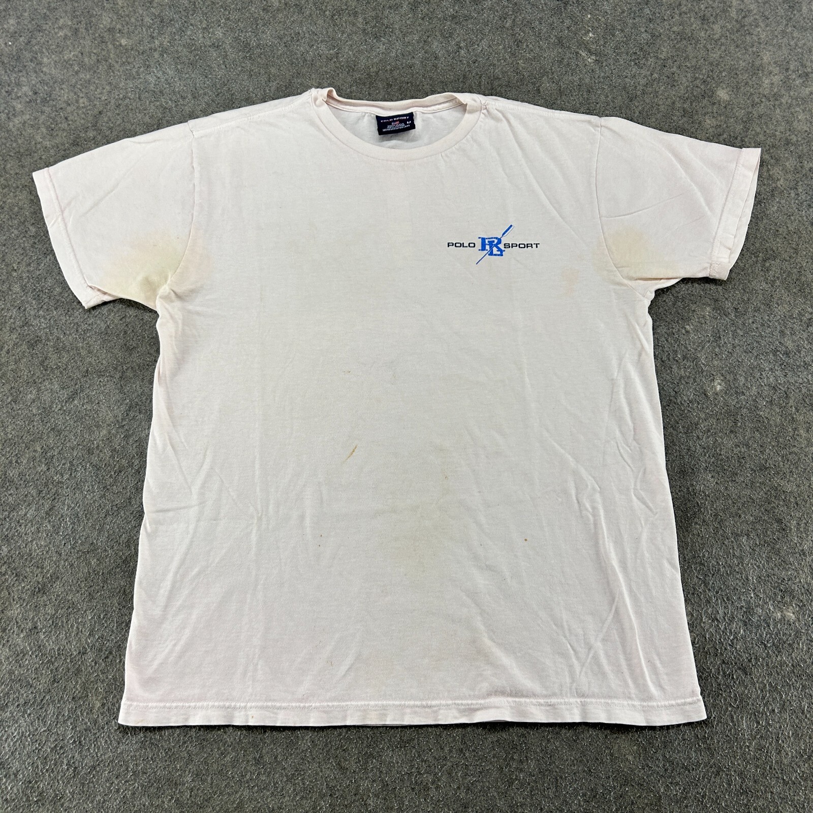 FILA VINTAGE Polo Sport Shirt Uomo XL Bianco Canottaggio Team Thrashed CP93 USA Made 90s