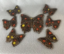 Vintage Butterfly Wind Chime Handcrafted Pottery Unique Indoor Outdoor READ