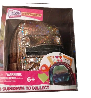 Real Littles Shiny Pink Backpack Bag NEW 6 Surprises by Moose Great For Dolls