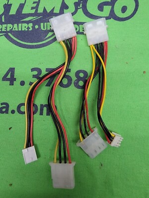 LOT OF 2 - 4 Pin Molex to Floppy Power Cable AND 4 Pin Molex