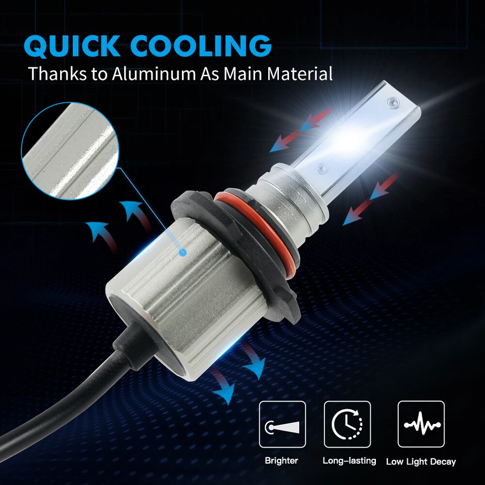 Bevinsee 2X HB3 9005 H10 9145 LED Headlight Hi/Low Beam Fog Light Globes 40W 12V - Image 2 of 4