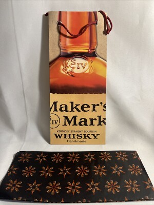 Makers Mark Ambassador Gift Bag 11x5 Bourbon Whiskey Christmas Tissue Paper 2009
