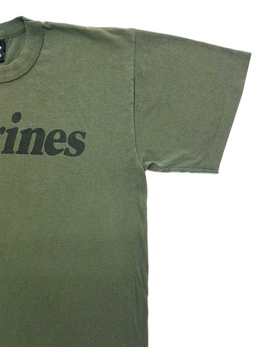 Vintage Marines Core Tee Olive Green Size L Distressed Single Stitch T-Shirt - Picture 8 of 11
