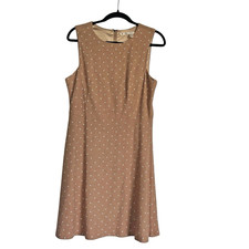 Neutral Office Modest Chelsea & Violet Sz L Fit & Flare Dress Wool Blend