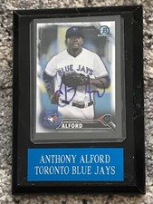 ANTHONY ALFORD 2014 BOWMAN CHROME ROOKIE CARD AUTOGRAPH mini plaque JAYS