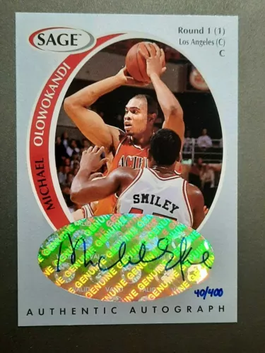 MICHAEL OLOWOKANDI AUTOGRAPH AUTO 1998 SAGE LOTTERY PICK #ED 🏀 BASKETBALL CARD