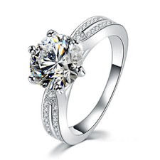 Engagement ring 925 silver ring solitaire brilliant diamonds cubic zirconia 54 56 New