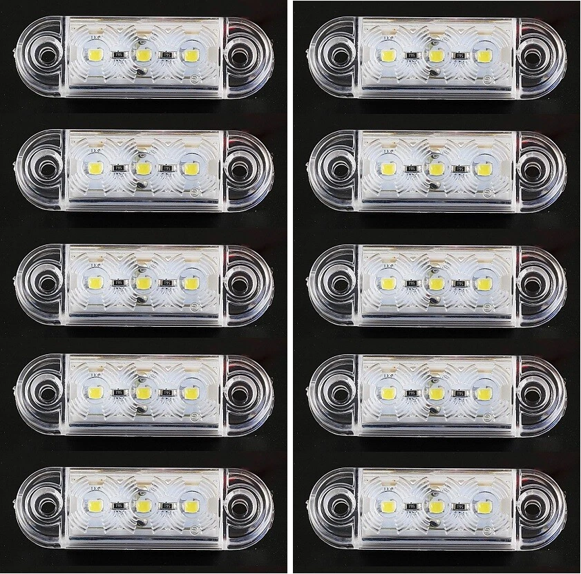 10x 12/24V LED Anteriore Bianco Posizione Luci di Ingombro Bus