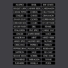 51 x Spice / Herb Storage / Demi Jar Labels Stickers Decals - 48mm x 10mm