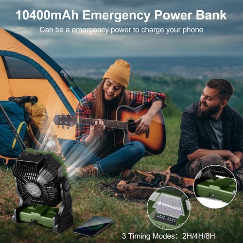 Ventilador de niebla portátil 10400 mAh ventilador de camping con luz Rgb y batería de tanque de agua de 250 ml - Imagen 5 de 7