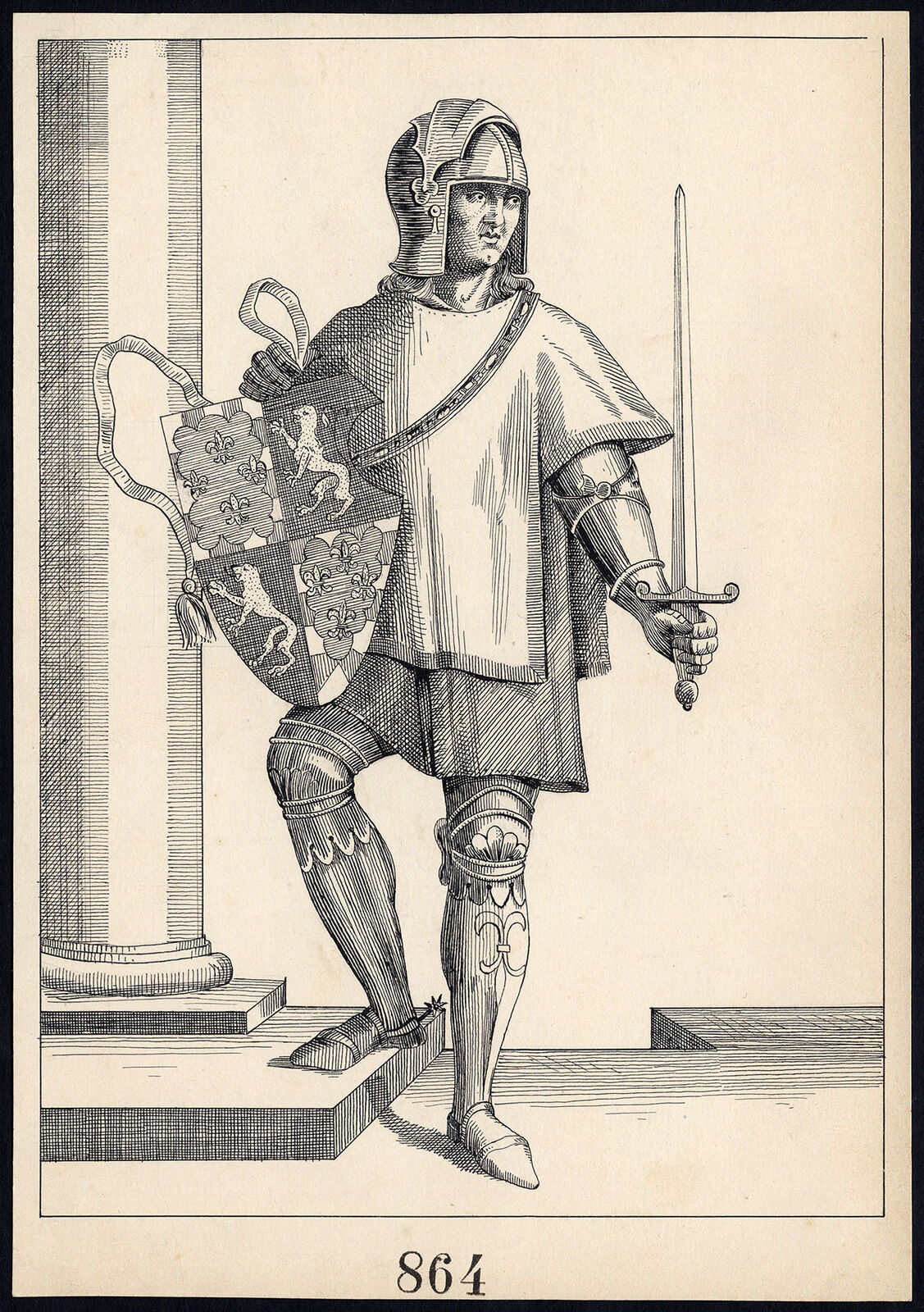 Antique Drawing-PORTRAIT-PHILIPUS I-DUKE OF BRABANT-ITEM 864-Gerard Claes-1900 Klasyka w niskiej cenie
