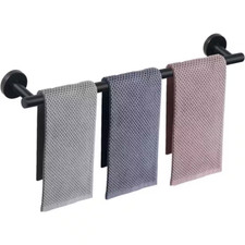 Bathroom 30 In. Wall Mounted Towel Bar Rustproof Towel Rack in Matte Black Free